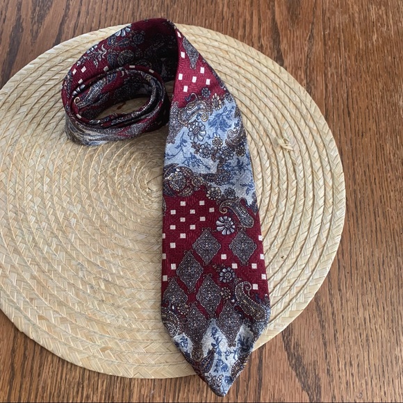 Christian Dior Rare Unique Canada Made Men Vintage Parsley Prints Neck Dress Tie - Picture 6 of 11